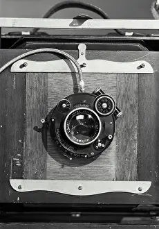 Lens Prints: Vintage photograph. Closeup of front of View Camera