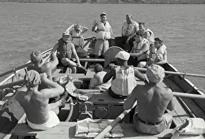 Young Men Prints: Vintage photograph. Crew of the SS African Star during a lifeboat drill