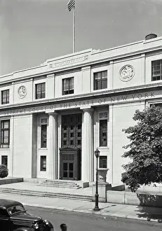 Brooklyn Prints: Vintage Photograph. Entrance to the Supreme Court Building of the State of New York located in Brooklyn