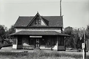Railroad Prints: Vintage Photograph. Exterior of Abandoned Reading Railroad Station at Churchville