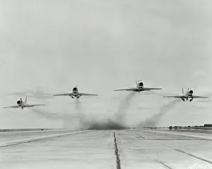 Base Prints: Vintage photograph. F - 86s at Larsen air force base