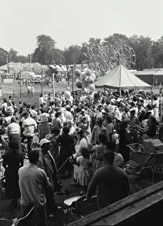Social Event Prints: Vintage Photograph. Fair goers at Mineola Fair in New York