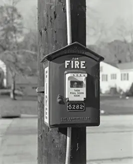 Mechanical Prints: Vintage Photograph. Fire Call box