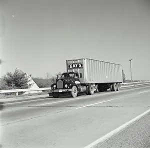 Logistics Prints: Vintage Photograph. Gay's Trucking service truck