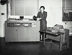 Electronic Prints: Vintage photograph. IBM electronic statistical machine