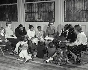 Attentive Prints: Vintage Photograph. Inter-racial activities at St. James Methodist church. Frame 1