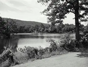 Residential Prints: Vintage Photograph. Lake scene at Newfoundland New Jersey
