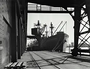 Fresh Vintage Prints: Vintage Photograph. Loading a freighter at the Army Base in South Boston