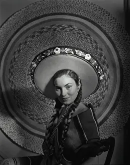 Wear Prints: Vintage Photograph. Mexican woman wearing a large hat