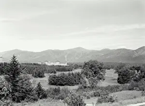 Distant View Prints: Vintage Photograph. Mt Washington and Hotel in Breton Woods New Hampshire