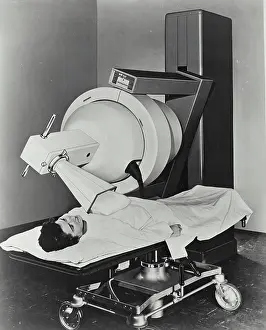 Developed Prints: Vintage photograph. New x-ray machine developed by the General electric x-ray corporation