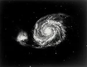 Planets Prints: Vintage Photograph. NGC 5194 Spiral Nebula in Canes Venatici Messier 51