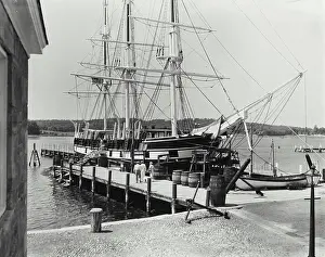Marine Prints: Vintage Photograph. Old whaling ship at marine museum