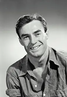 Collared Shirt Prints: Vintage photograph. Portrait of man in button shirt smiling