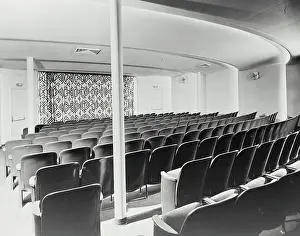 Theater Prints: Vintage photograph. Tourist class theater on SS United States