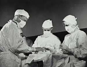 Doctors Prints: Vintage photograph. United Nations in Korea - A team of Swedish doctors and nurses have organized medical services