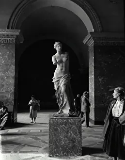 Gallery Prints: Vintage Photograph. Venus de Mile Statue in the Louvre Paris France