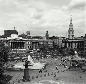 Columns Prints: Vintage Photograph. View of City park in London England