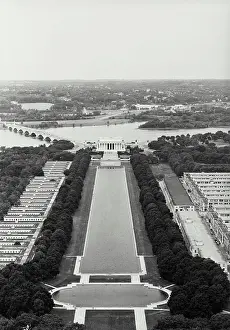 Navy Prints: Vintage Photograph. View from the Washington Monument showing Lincoln Memorial