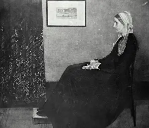 Picture Prints: Vintage Photograph. Whistler's Mother at The Louvre
