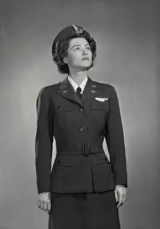 Uniform Prints: Vintage photograph. Woman in Woman's Air Force Service Pilot uniform