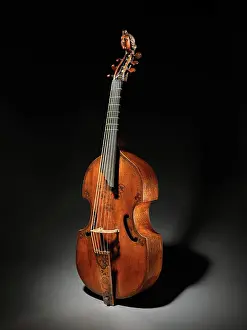 Instrument Prints: Viola da Gamba ca. 1680 labeled Richard Meares English Viols