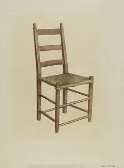 Chair Prints: Virgil A Liberto, Rawhide Bottom Chair, 1939 Rawhide Bottom Chair