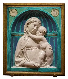 Human Representation Prints: Virgin and Child About 1448 Glazed terra-cotta Luca della Robbia Italian Florence; 1399/1400-1482