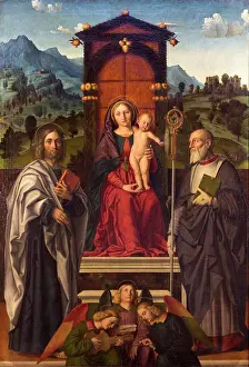 Priest Prints: Virgin and Child Enthroned with Bartholomew and Zeno by unknown artist