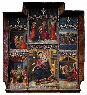 Angel Prints: Virgin and Child Enthroned with Scenes from the Life of the Virgin; Tempera
