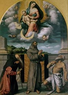 Anthony Prints: Virgin in Glory with Saint Jerome, Saint Francis and Saint Anthony