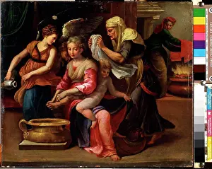 Angel Prints: Virgin Mary bathing Jesus Christ by Parmigianino