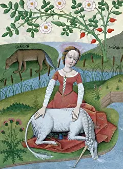 Adult Animal Prints: The virgin with the unicorn, Robinet Testard