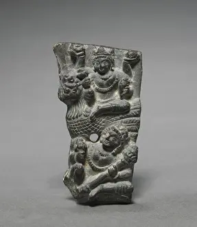 Kashmir Prints: Vishnu, 700s. India, Kashmir, 8th century. Steatite; overall: 8 cm (3 1/8 in.)