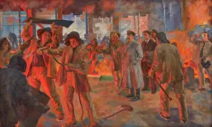 Industry Prints: The Visit of Sergo Ordzhonikidze, Drozdov, Ivan Georgievich (1880-1939)