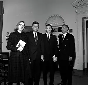 Oval Prints: Visit of winners of the American Broadcasting Company (ABC) Essay Contests Edward P