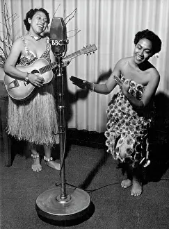 Black And White Retro Prints: Visitors From Tonga -- Palu Vavau Tupou (left) and Veiongo Fakaua