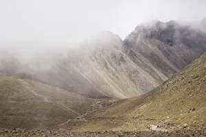 Mexico Prints: Volcano cloudy day