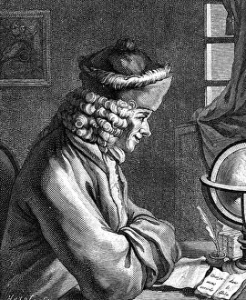Aug07 Prints: Voltaire (1694-1778) French author & playwright Wood engraving