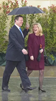 Ceremony Prints: VP Al Gore and Tipper Gore walk along stage during the official opening ceremony of the Clinton Presidential Library