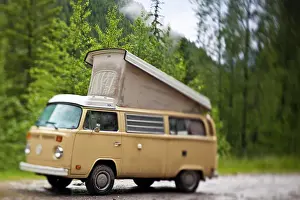Parked Prints: VW Camper Van, White River, British Columbia, Canada