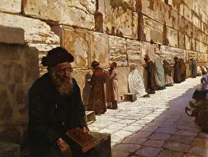 Large Group Of People Prints: The Wailing Wall, Jerusalem. Wassilij Ivanowitsch Nawasoff (1862-1919)