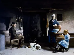 Poverty Prints: Waiting for dinner, 1891, painting by Philippe Jolyet (1832-1908)