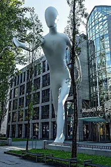 Daily Routine Prints: Walking Man, monumental sculpture by Jonathan Borofsky made of steel and plastic