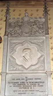 Dedicated Prints: Wall plaque dedicated by Queen Victoria to Benjamin Disraeli