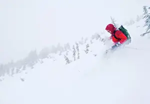Fast Prints: Wallawa Mountains, Oregon, Usa; Downhill Skier
