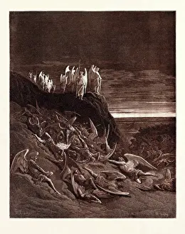Engraved Image Prints: THE WAR IN HEAVEN, BY GUSTAVE DOR
