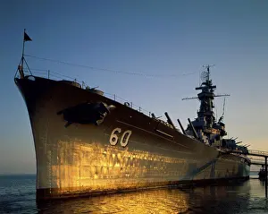 Nautical Prints: Warship anchored at a shipyard, USS Alabama Battleship Memorial Park, Mobile, Alabama, USA