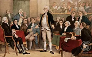 Commander Prints: Washington Appointed Commander in Chief Currier and Ives (a. 1857-1907/American)