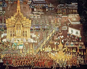Thai Prints: Wat Phrakeo ´Emerald Temple´, Bangkok, Thailand